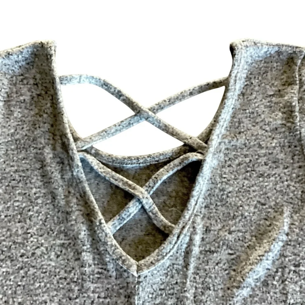 Pinc Swing Dress / Tunic Crisscross Cut Out Back Heathered Gray Women's Size Med